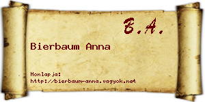 Bierbaum Anna névjegykártya